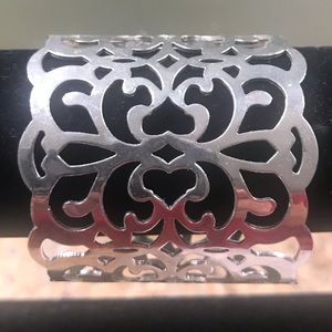 Silver Tone Filigree Cuff Bracelet
